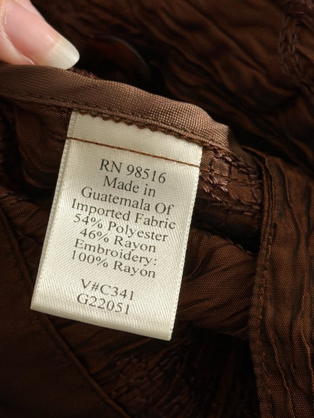 Coldwater Creek Metallic Copper / Bronze Crinkle Embroidered Button-Front Jacket - Picture 16 of 16